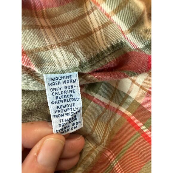 Polo Golf Ralph Lauren Mens Large Cotton Button Down Plaid Neutral Long Sleeve - Picture 6 of 7